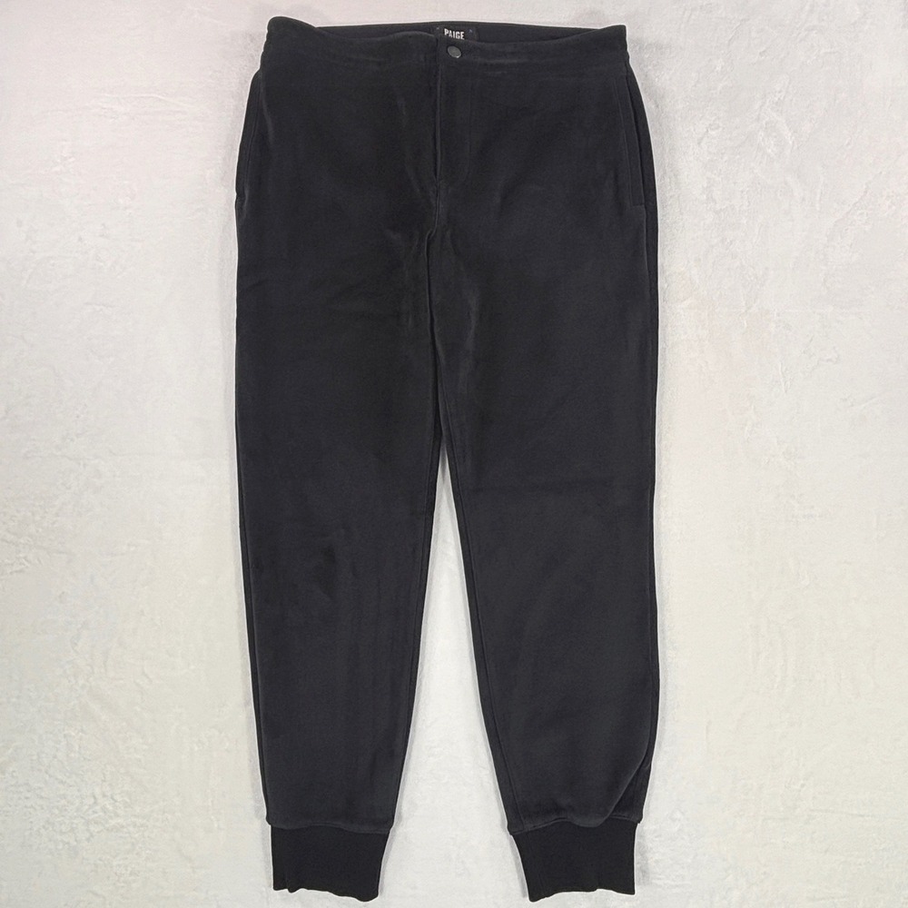 Paige Womens Navy Blue Velvet Joggers Cotton Blend Stretch Pants Size S